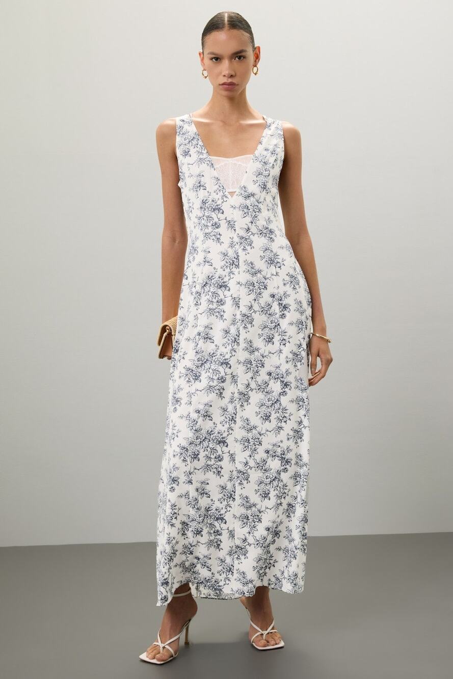 JASON WU White Blue Floral Print Sleeveless Lace Insert Criss Cross Back Dress12